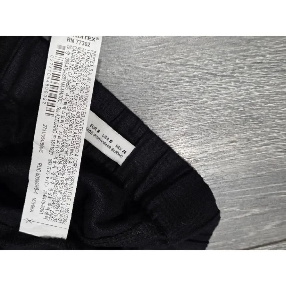 Zara Black Wide Leg Y2K Pants Trousers Small A004316
